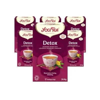 Image of Yogi Tea, Detox Dandelion Burdock Root, Organic Herbal Naturally Caffeine Free, Blend of Liquorice, and Cinnamon, 6 Packs x 17 Tea Bags (102 Teabags Total)