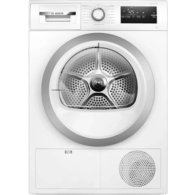 Image of Bosch WTN83203GB Condenser Tumble Dryer, 8kg Capacity, B Energy Rating with AutoDry, Series 4, White, Freestanding