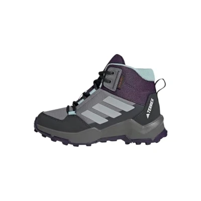 Image of Adidas Terrex AX4R Unisex Hiking shoes for kids, Size: 1, Grey three/grey two/semi flash aqua Textile/synthetics