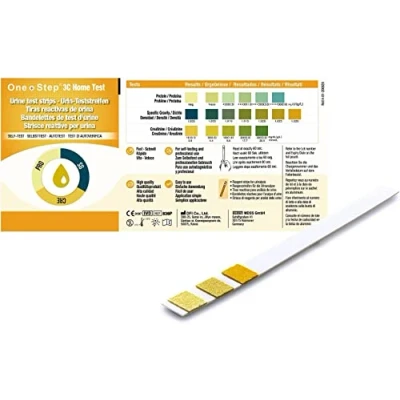 Image of One Step: 10 x Kidney Function Test Kits, Creatinine, Protein and Specific Gravity Urine Strips