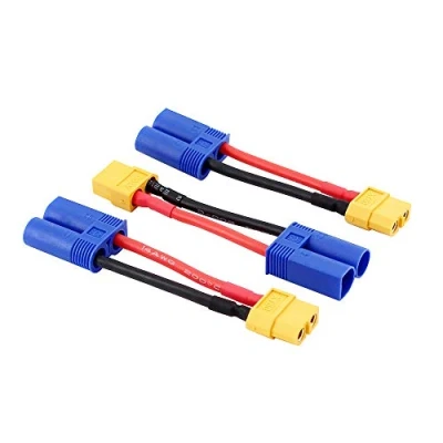 Image of OliRC 3pcs Male EC5 Losi to Female XT60 Connector Adapter for LiPO Battery with 14awg 5cm Cable(C74 3)