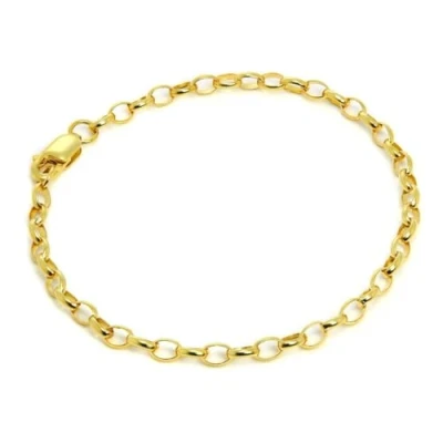 Image of jewellerybox 7 Inch Yellow Gold Dipped Sterling Silver Belcher Chain Bracelet