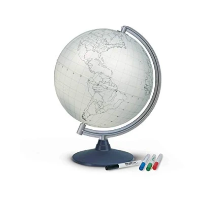 Image of Nova Rico Blank Educational Globe Supplied with 4 Coloured Fibre Tip Pens 30 cm