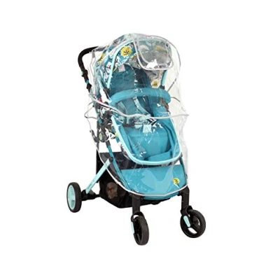 Image of LittleLife Buggy and Pushchair Transparent Rain Wind Chill Cover, Universal Full Cover Fit