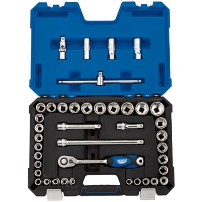 Image of Draper Expert Combined MM/AF Socket Set, 1/2&quot; Sq. Dr. (41 Piece)