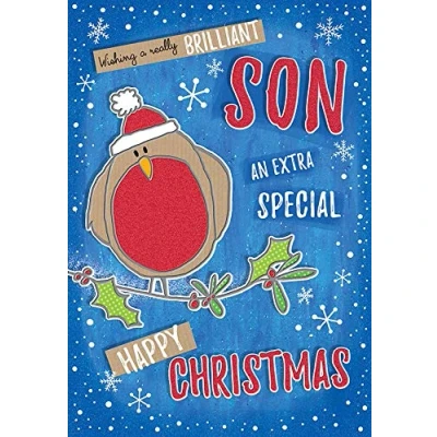 Image of Piccadilly Greetings Traditional Christmas Card Son 9 x 6 inches