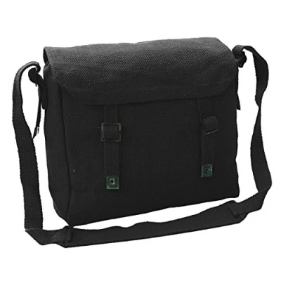 Image of Canvas Webbing Messenger Bag (Black)