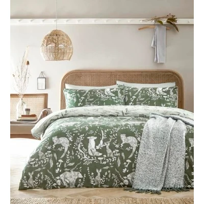 Image of furn. Buckthorn Super King Duvet Set Evergreen, Green