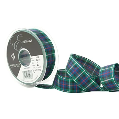 Image of Berisfords Polyester Tartan, Mackenzie, 10.4 x 2.9 cm