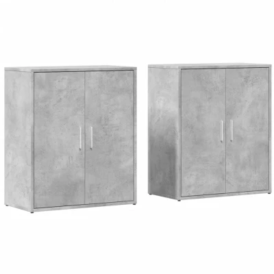 Image of vidaXL Sideboards 2 pcs Concrete Grey 60x31x70 cm Engineered Wood