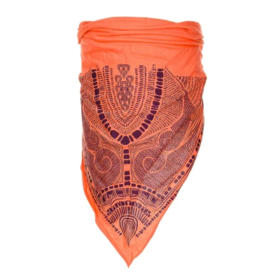 Image of Buff Bandana with multipurpose design made of light and breathable fabric 62100 unisex Orange Cotton One Size