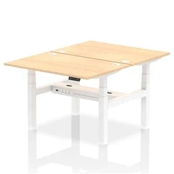 Image of Air B2B 1200x800mm Height Adjustable 2P Bench Desk CP Maple/White