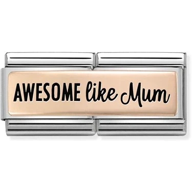 Image of Nomination Rose Gold Awesome Like Mum Double Charm
