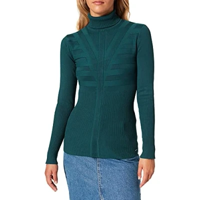 Image of Morgan Women&#039;s Fine Jumper with Long Sleeves, 212 metro Sweater, Dark Green, S