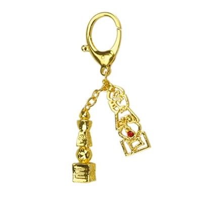 Image of Double 5 Element Pagoda Keychain with Tree of Life W Mxsabrina Red String Bracelet AA187
