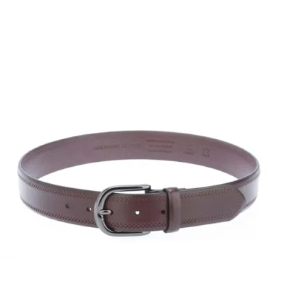 Image of Ted Baker Mens Accessories Picolt Broguing Leather Belt in Brown Size 34 inches