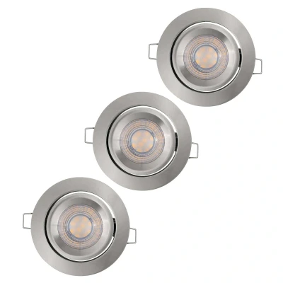 Image of LEDVANCE LED Recessed Spotlight, Luminaire for Indoor Applications, Warm White, Infinitely Dimmable via Wall Switch, Grey, Spot Set ADJ Simpe DIM