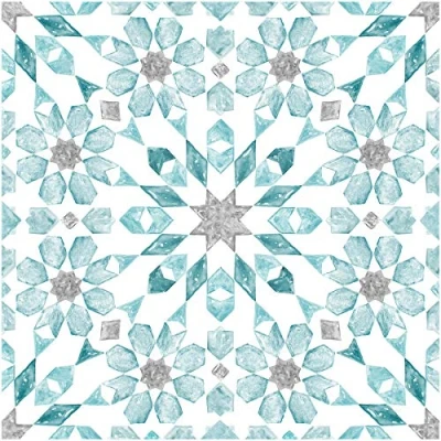 Image of WallPops FP2949 Radiance Peel &amp; Stick Floor Tiles, Blue, 12 x inches