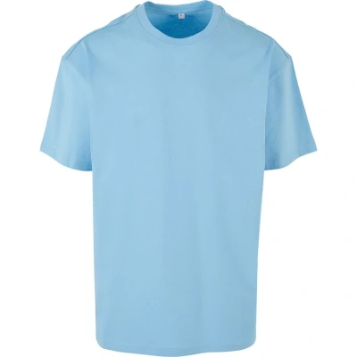 Image of Build Your Brand Men&#039;s By190 acid Washed Round Neck Tee T Shirt, Baltic Blue, XS