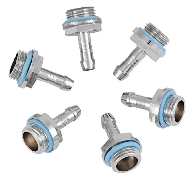 Image of VBESTLIFE PC Water Cooling, 6 PCS Two Touch Fitting G1/4 Thread Barb Connector Tube for Computer Cooling System(6mm)