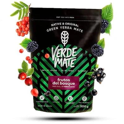 Image of Verde mate Frutos del Bosque Tea 500g yerba from Brazil Flavoured Unsmoked Gluten free Vegan