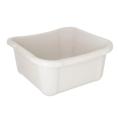 Image of KADAX Rectangular Laundry Bowl, Robust Tub, Washing Bowl with Comfortable Handles, Storage Container, Compact Cleaning (White, 12L)