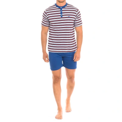 Image of Kisses&amp;Love Mens short sleeved and round neck pajamas KL30000 Blue material_cotton Size 3XL