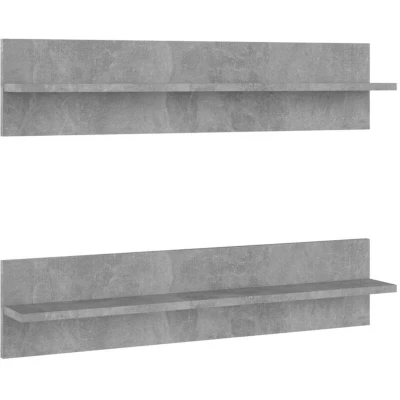 Image of vidaXL Wall Shelf 2 pcs Concrete Grey 80x11.5x18 cm Engineered Wood