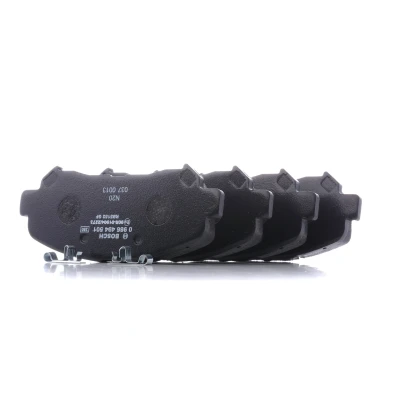 Image of BP1420, E990R019042273 Brake pad set BOSCH 0 986 494 501 Low Metallic with acoustic wear warning NISSAN: X Trail, Qashqai / Qashqai+2 I, Juke