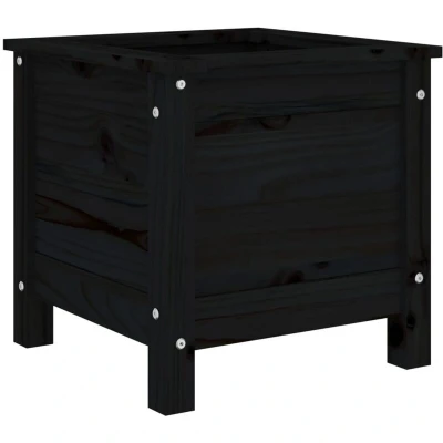 Image of vidaXL Garden Planter Black 40x40x39 cm Solid Wood Pine