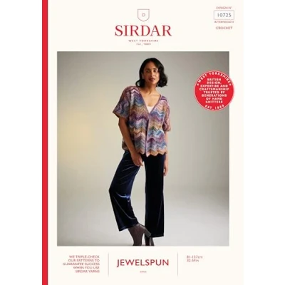 Image of Sirdar Jewelspun Aran Crochet Pattern 10725 Ladies Cardigan