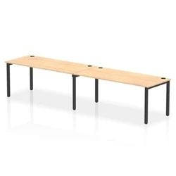 Image of Impulse Bench Single Row 2 Person 1800 Black Frame Desk Maple