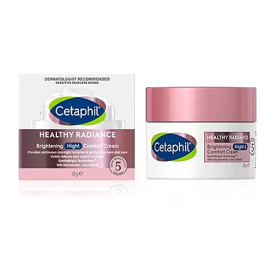 Image of Cetaphil Night Cream, 50g, Healthy Radiance Face Brightening Moisturiser For Hyperpigmentation, With Niacinamide