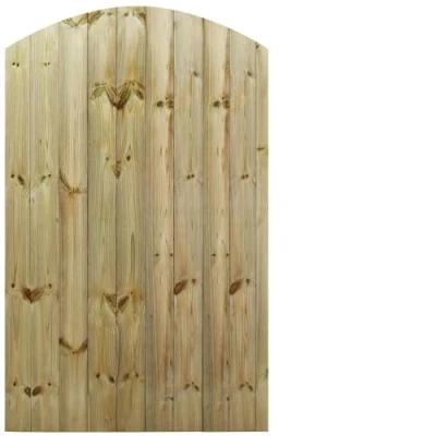 Image of Bespoke Custom Made to Measure UPTO HEIGHT: 6ft (180cm High) Tongue &amp; Groove Fully Framed Arch Top Pathway Garden Pedestrian Gate [Width Between 90CM 105CM Hinge Pack Option Removed