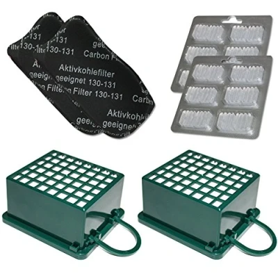 Image of MohMus Filterset 2x HEPA Filter + Carbon 12 Air Fresheners for Vorwerk Kobold VK 130, 131, VK130, VK131 SC