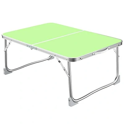 Image of Folding Computer Desk Laptop PC Home Office University Aluminum Study Picnic Camping Table, with 4 Anti slip Feet, Easy to Clean for Eating Breakfast, Reading, Watching Movie on Bed Sofa (Green)