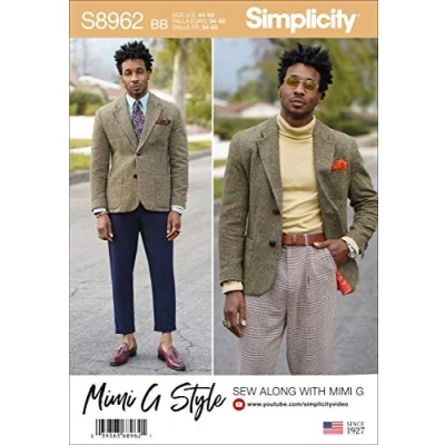 Image of SIMPLICITY Sewing Pattern S8962 Men&#039;s Lined Blazer, Paper, White, various