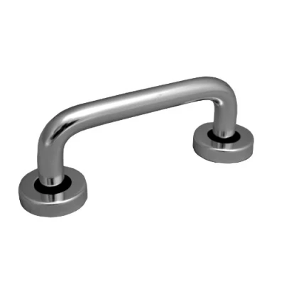 Image of Centurion 225mm Round Bar Pull Handle, Pack of 2, Ideal for Cupboards &amp; Drawers, Face Fixed Concealed Rose, Polished Anodised Aluminium