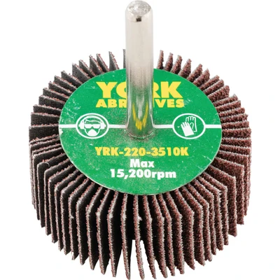 Image of York 50 X 20MM Flap Wheels Aluminium Oxide 6.0MM Shaft P60