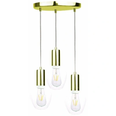 Image of Verre Cluster Pendant Ceiling Light Gold, 30cm, 3x E27