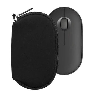 Image of kwmobile Neoprene Case Compatible with Logitech Pebble Mouse 2 M350s / M350 for Soft Pouch Carry Bag Black