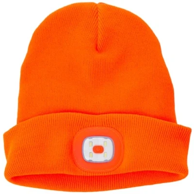 Image of Portwest Beanie USB Rechargeable LED Head Light , Size: One Size, Colour: Orange, B029ORR