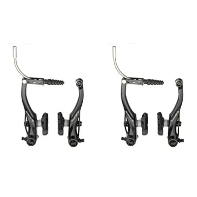 Image of Shimano Alivio T4000 Black FRONT &amp; REAR Bike MTB Hybrid V Brake Set in