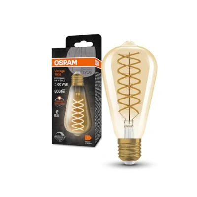 Image of OSRAM LED Vintage 1906 Edison, gold, E27, 8.8 W, 824, dimmable.