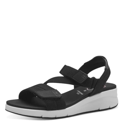 Image of TAMARIS Women&#039;s 8 88712 42 Wedge Sandal, Black, 4 UK