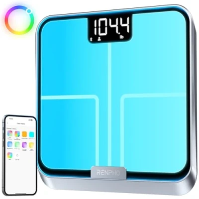 Image of RENPHO Scales for Body Weight, Smart Scale with Lights to Remind Weighing, Fat App Customize Colors, Rechargeable, ITO Coating, 13 Health Monitor, Elis Chroma