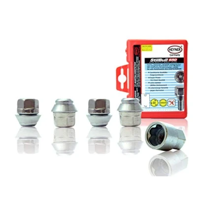 Image of Heyner Locking Wheel Nuts M12x1.5 Fits Ford Mondeo Models Set 4 Locks Alloys Antitheft Protection Bolts T2 FHO/B
