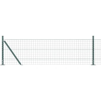 Image of vidaXL Euro Fence with 13 Flanged Posts 0.4x50 m Galvanised Steel