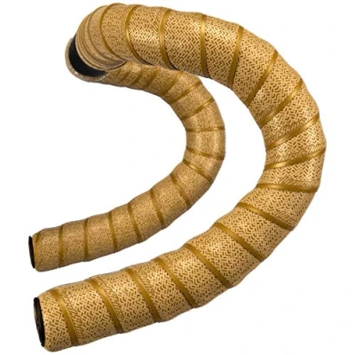 Image of Lizard Skins DSP V2 Cycling Handlebar Tape Gold, 2.5mm Thick/Bicycle Handle Bar Grip Roll Wrap Pro Tour Team Road Cycle Race Ride Screw Plug End Polymer Racing Riding Hand Control Pair