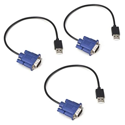 Image of EVanlak USB VGA Dummy Plug Headless Ghost Functionally Stable Conductive Performancevga RGB Display Emulator Operating System Boot and Load Resolutions up to 1080p@60Hz 3pack